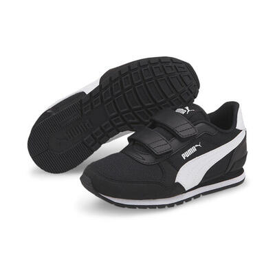 St runner v3 mesh sportschoenen voor kinderen puma black white