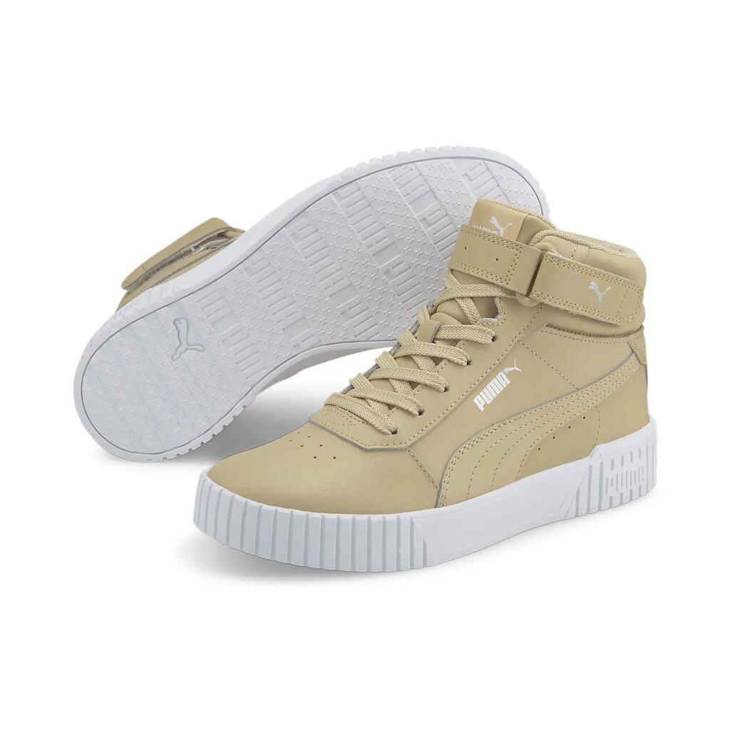 Womens/Ladies Carina 2.0 Cow Leather Mid Cut Trainers (Beige)