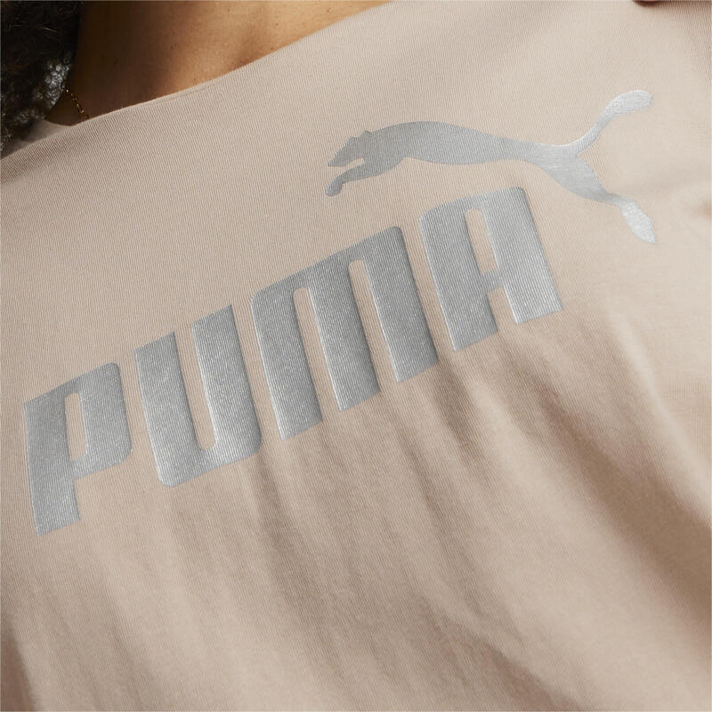 Essentials+ Metallic Logo Damen T-Shirt PUMA