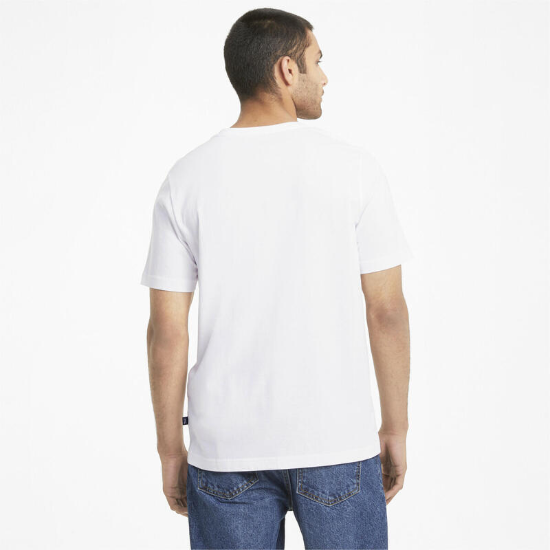 Essentials T-shirt met V-hals heren PUMA White