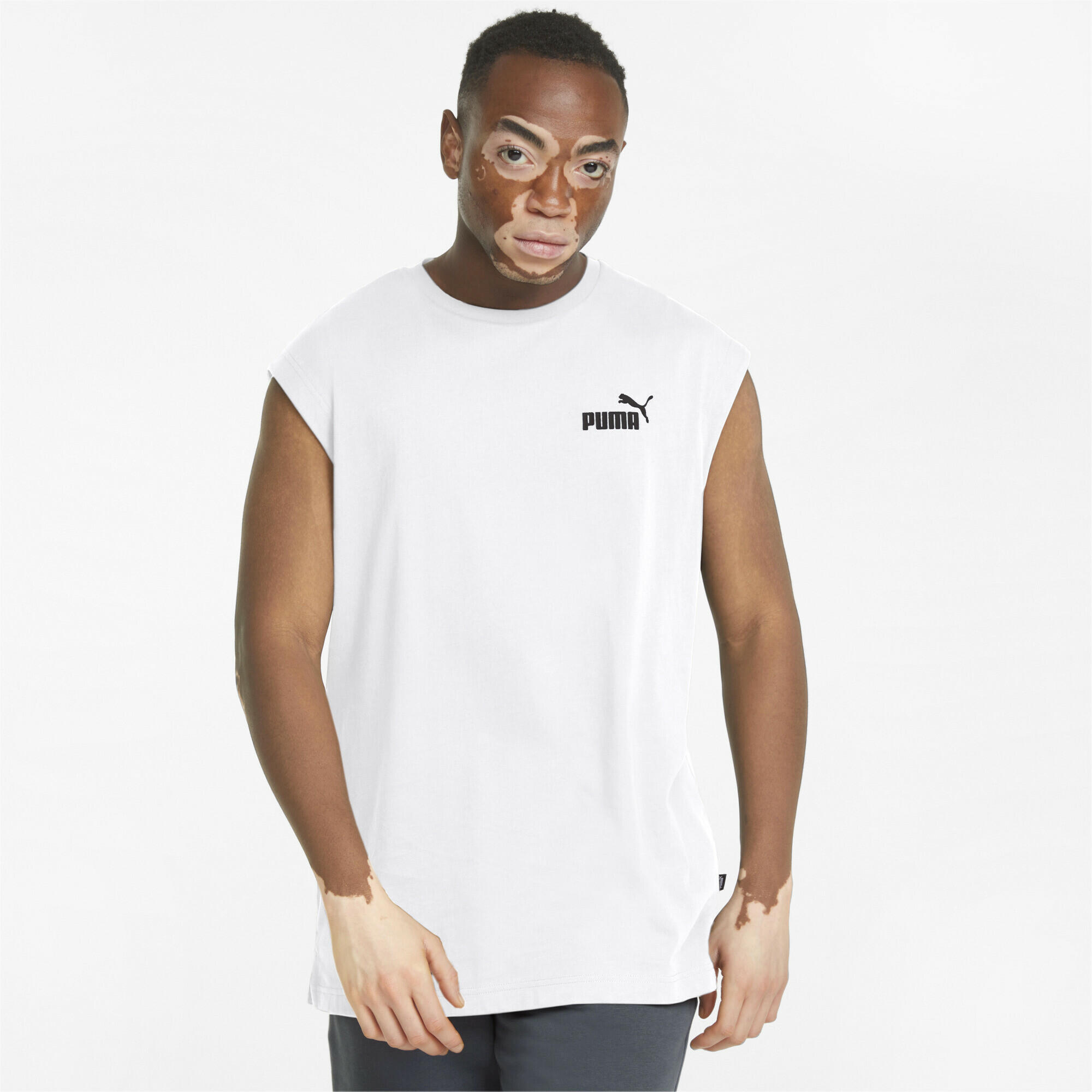 Camiseta sin mangas Essentials Hombre PUMA Blanco 2/4