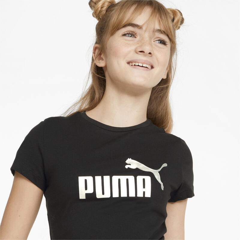 T-shirt Essentials+ Logo da ragazzo PUMA Black