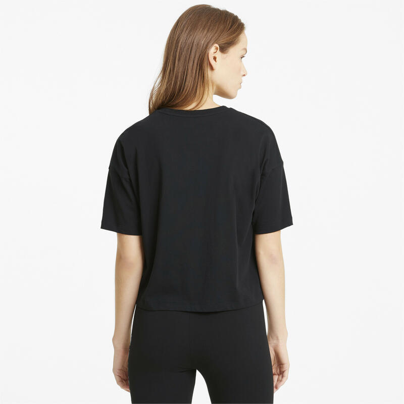 Essentials Logo Cropped T-Shirt Damen PUMA Black