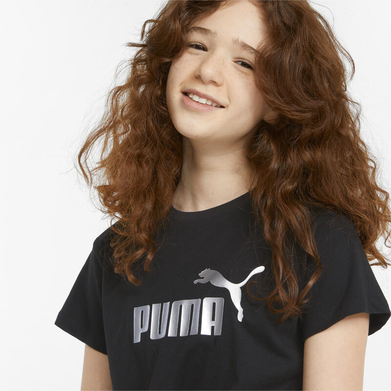Essentials+ Logo Knotted T-shirt voor jongeren PUMA Black