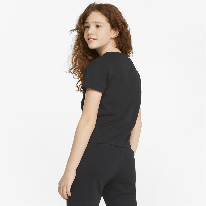 Essentials+ Logo T-Shirt aus Strick Jugendliche PUMA Black