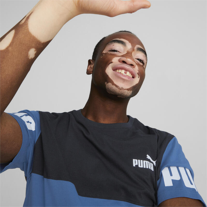 Power T-shirt met kleurblok voor heren PUMA