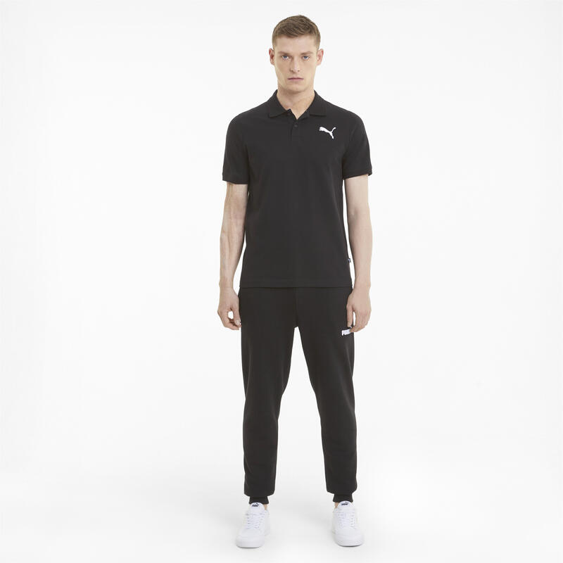 Essentials piqué poloshirt voor heren PUMA Black Cat