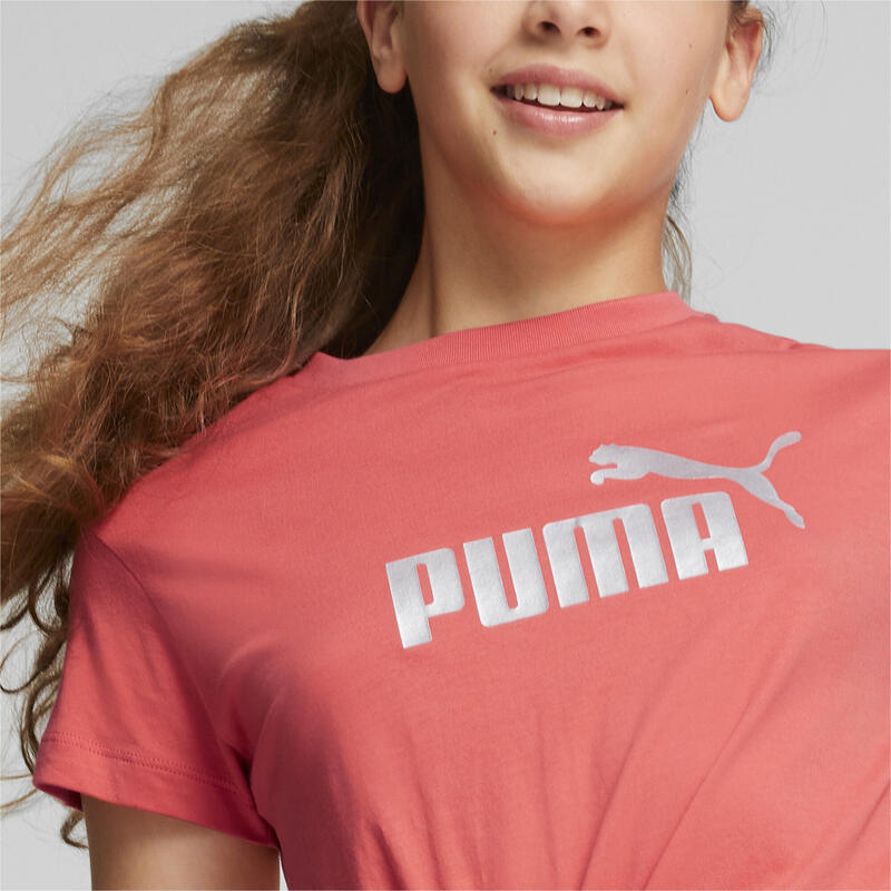 T-shirt annodata Essentials+ Logo da ragazza PUMA