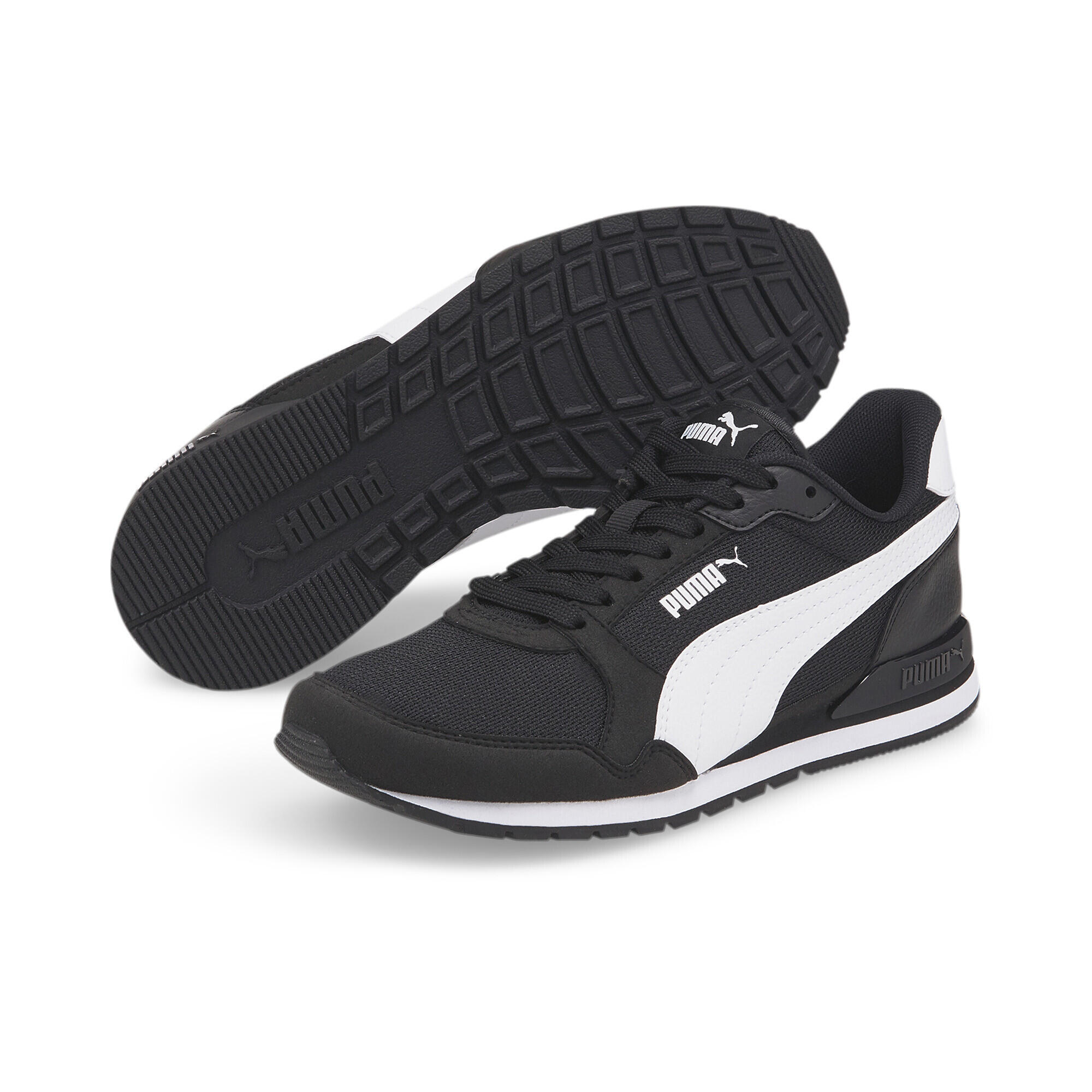 Baskets en mesh ST Runner v3 Enfant et Adolescent PUMA Black White 1/7