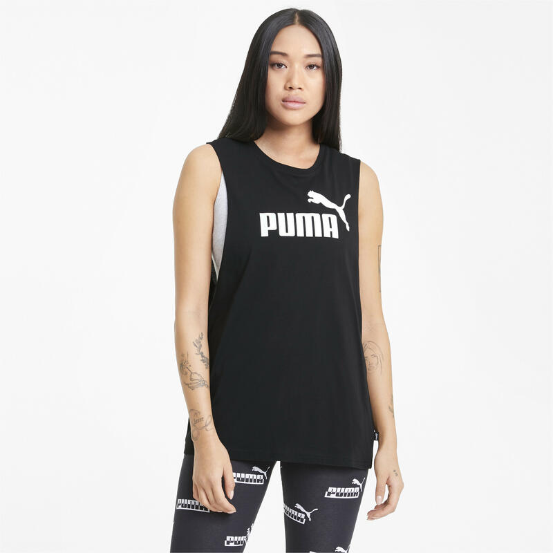 T-Shirt de Alças Mulher Puma Essentials Cut Off Logo Tank Preto