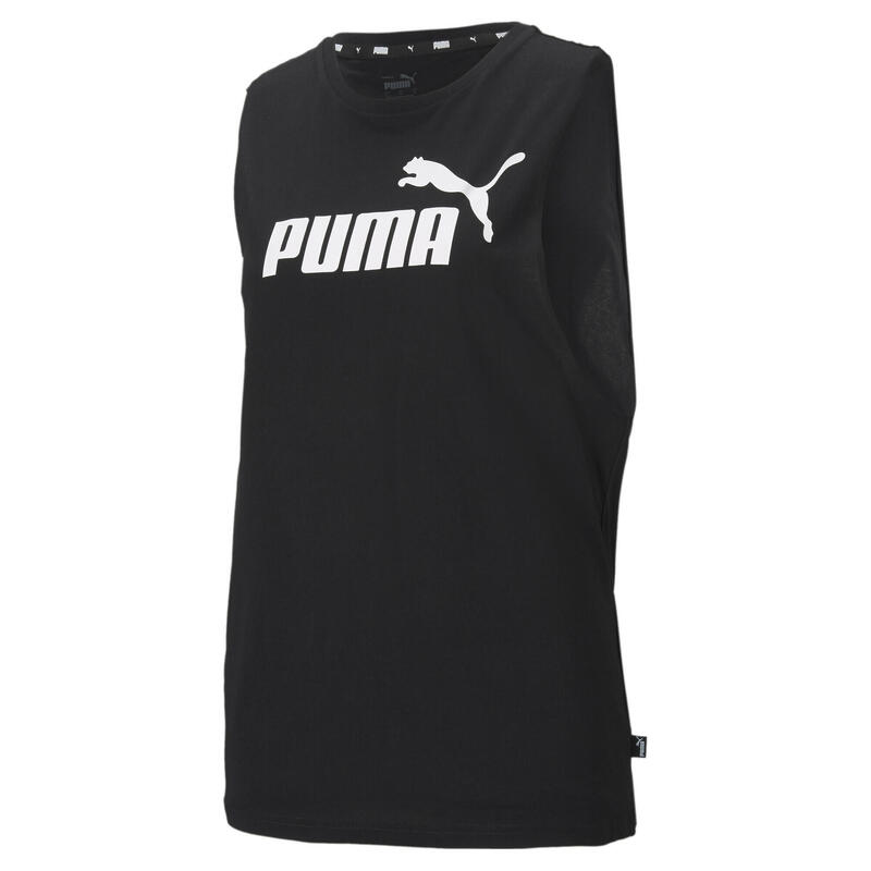 Camiseta sin mangas Mujer PUMA Cut Off Essentials Logo Negro