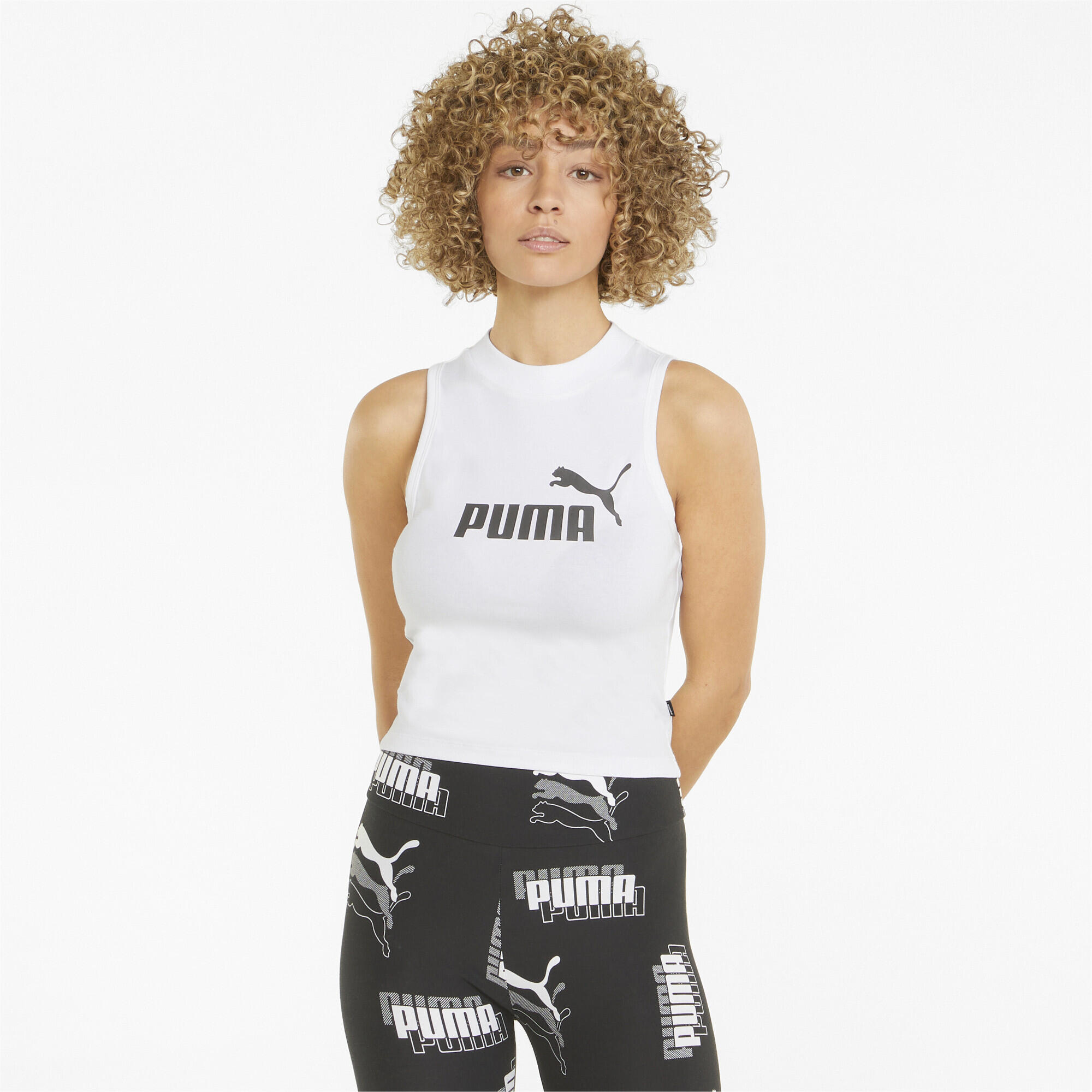 Camiseta de tirantes Mujer PUMA Essentials High Neck Blanco 2/5