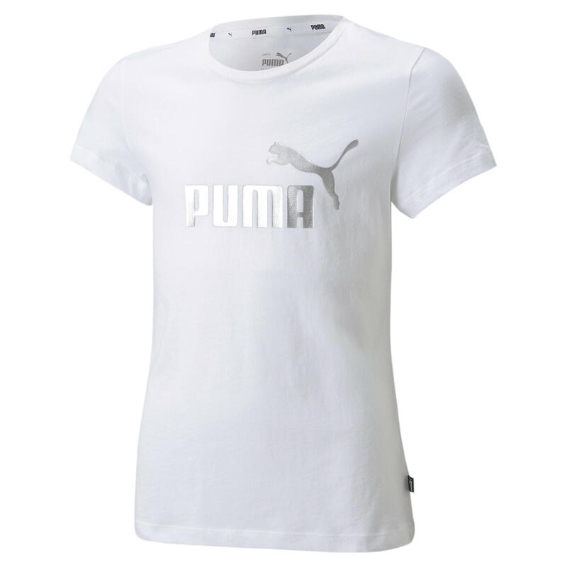 Camiseta Niño Essentials+ Logo PUMA White