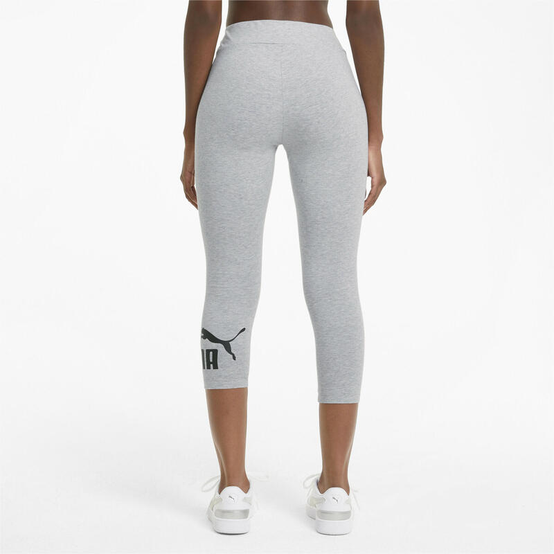 Essentials Logo 3/4-Leggings Damen PUMA Light Gray Heather