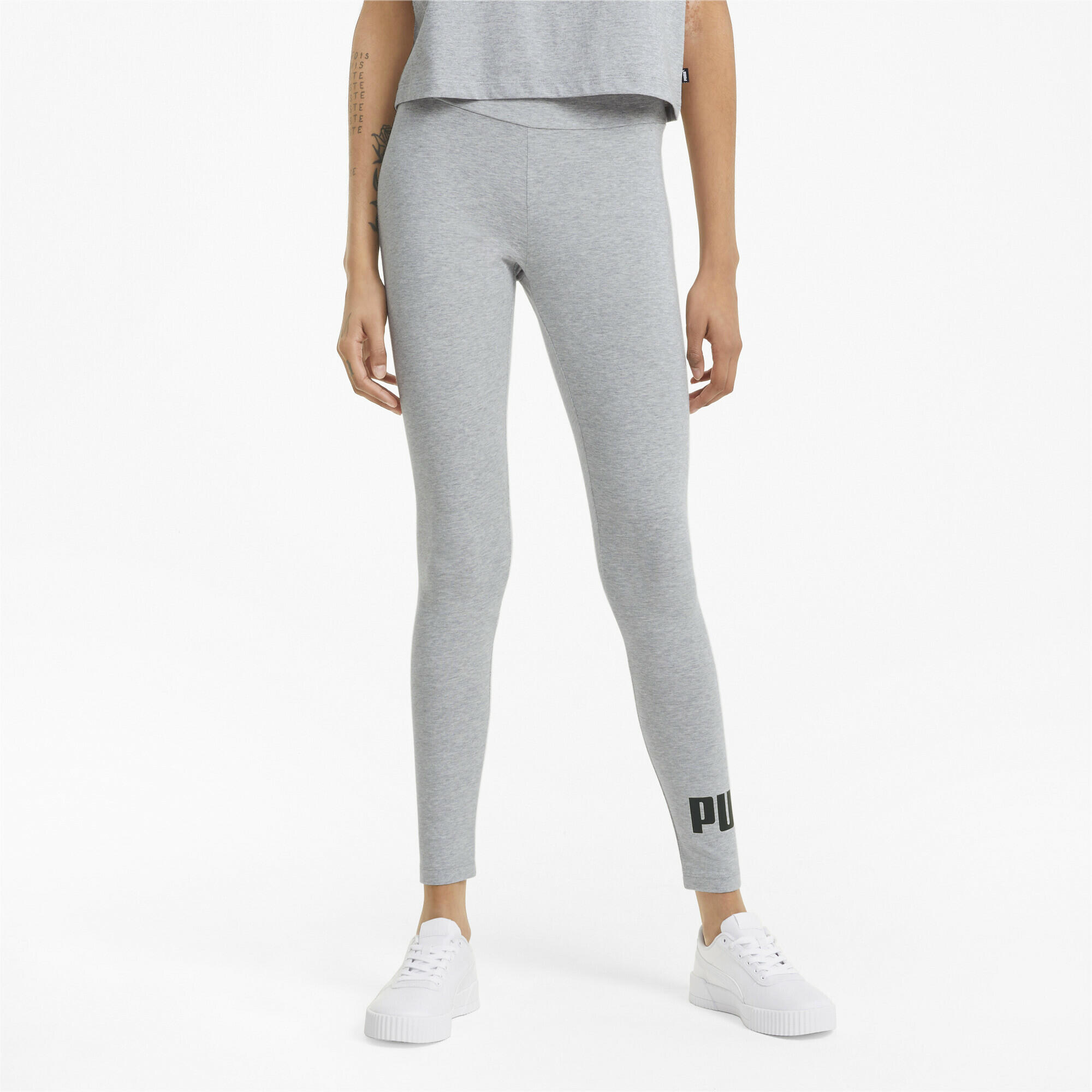Essentials Logo legging voor dames PUMA Light Gray Heather 2/6