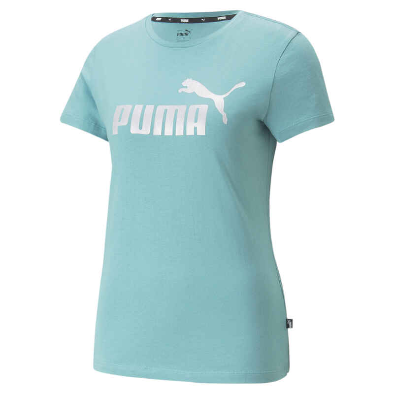 Essentials+ Metallic Logo Damen T-Shirt PUMA