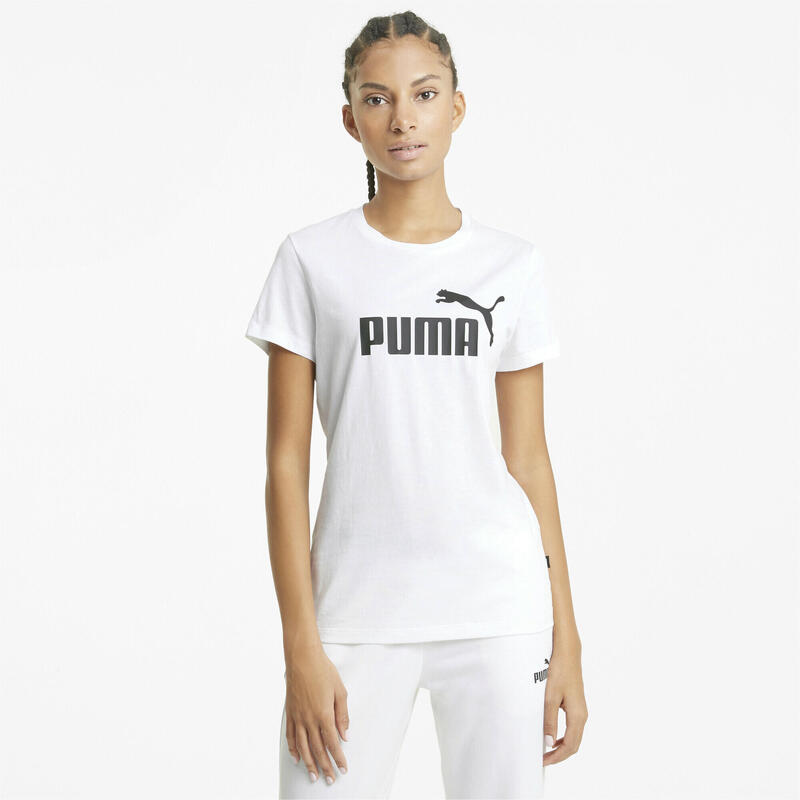 Essentials Logo T-Shirt Damen PUMA White