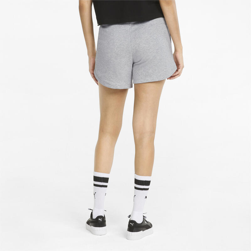 Essentials short met hoge taille voor dames PUMA Light Gray Heather