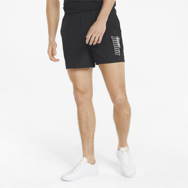 Shorts de verano Hombre PUMA Graphic Woven Negro