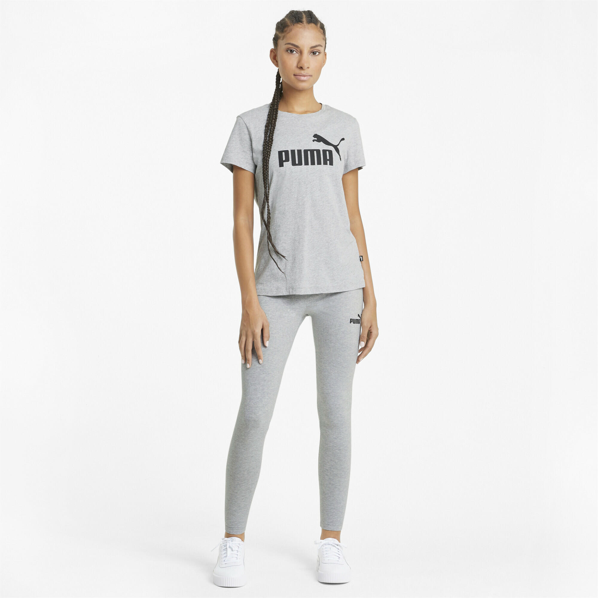 Essentials Leggings Damen PUMA Light Gray Heather 4/5