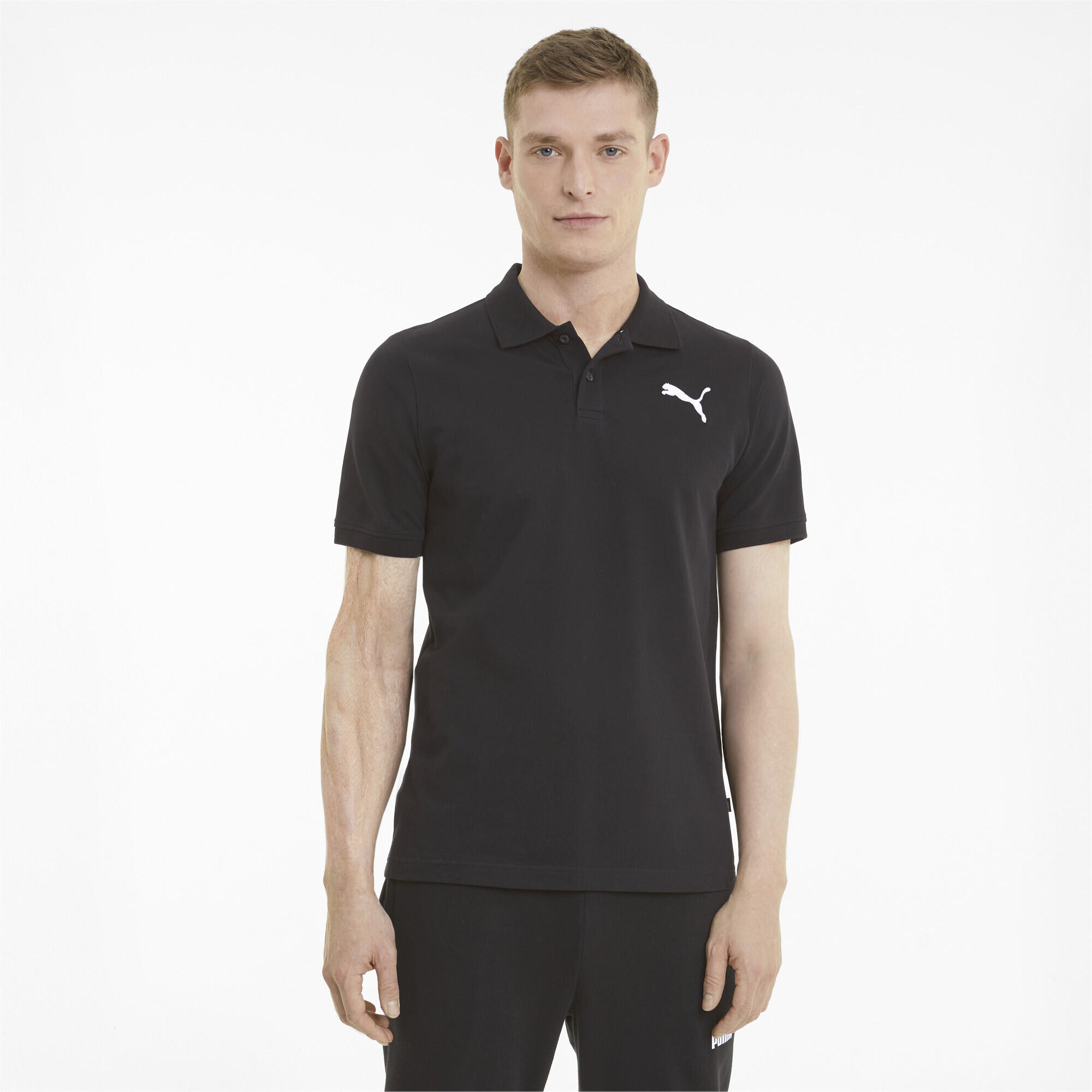 Polo de piqué Hombre PUMA Essentials Negro 2/6