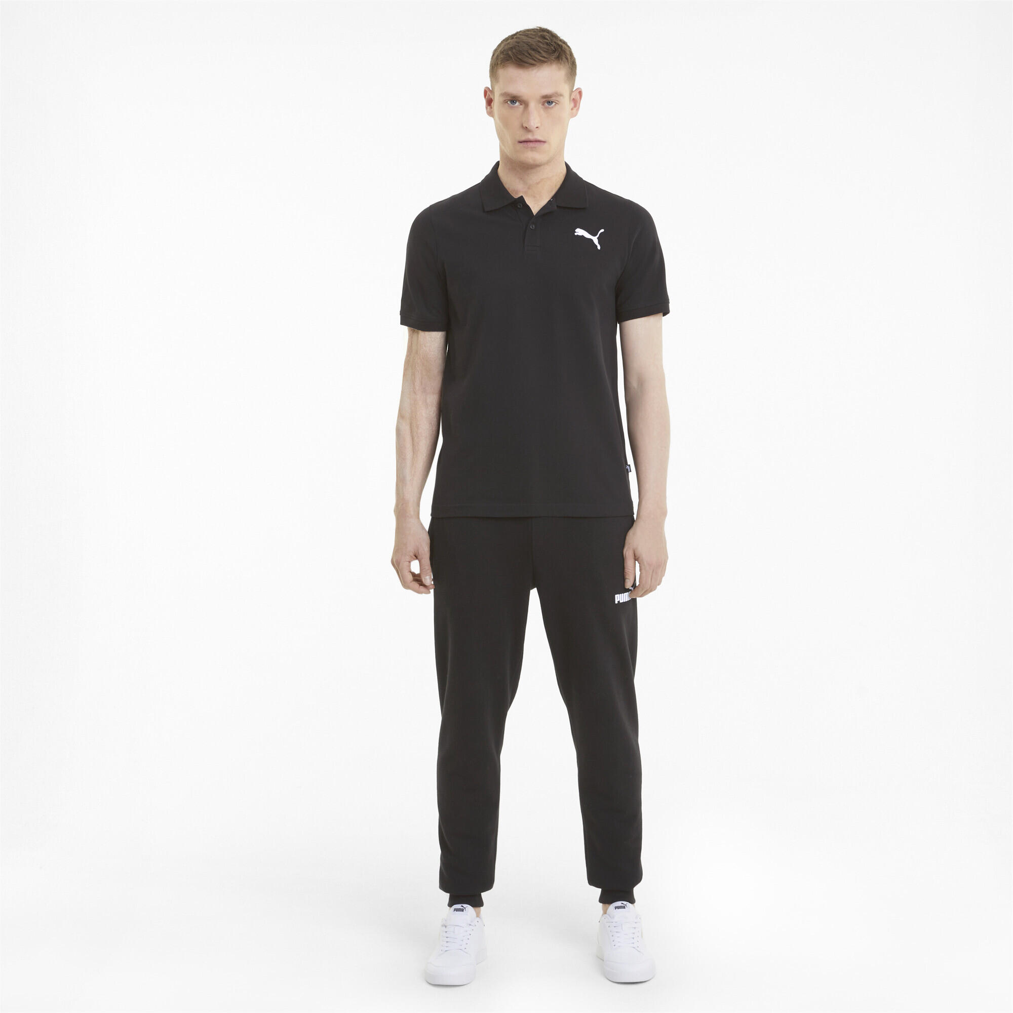 Polo de piqué Hombre PUMA Essentials Negro 4/6