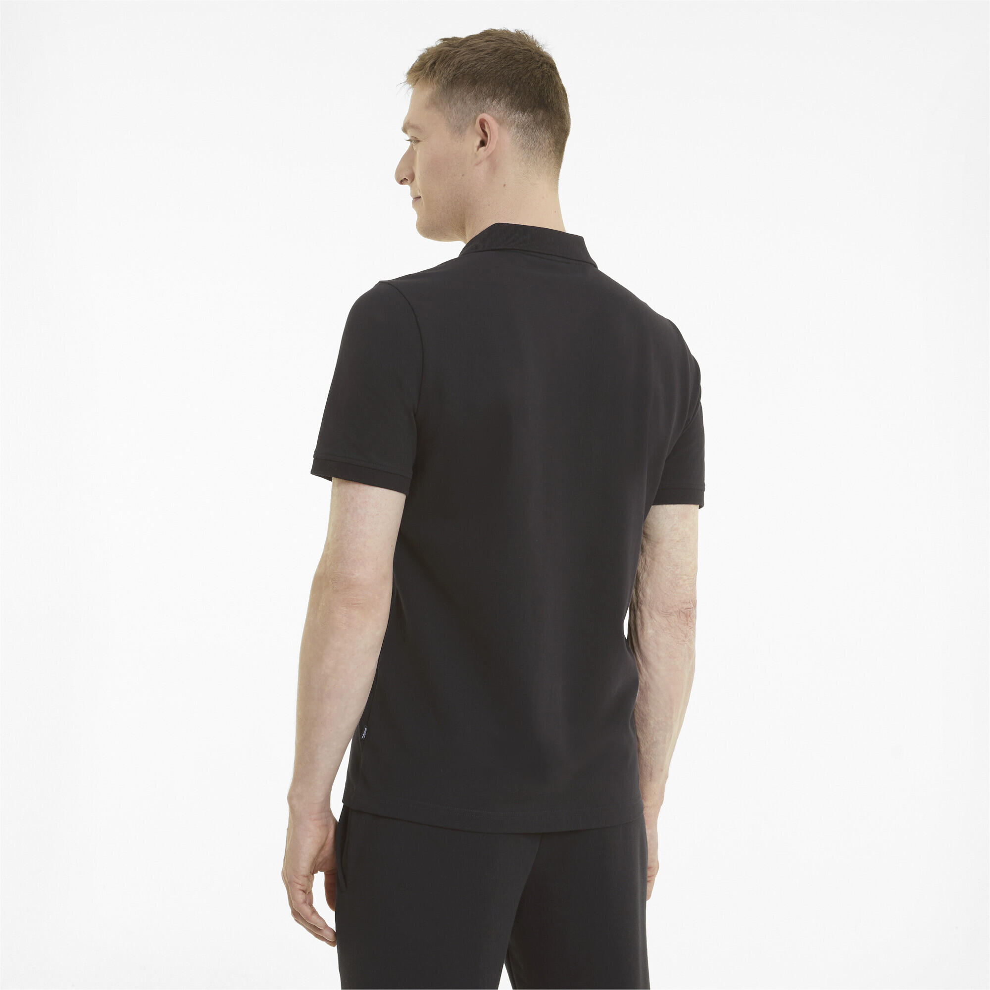 Polo de piqué Hombre PUMA Essentials Negro 3/6