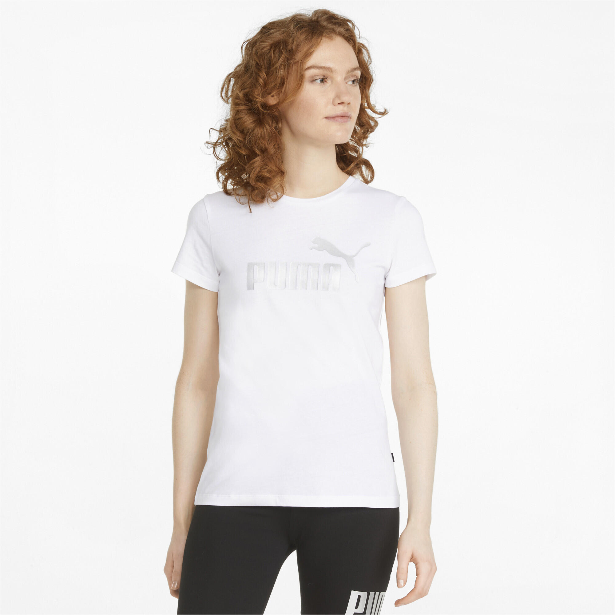 Camiseta Mujer PUMA Essentials+ Metallic Logo Blanco 2/6