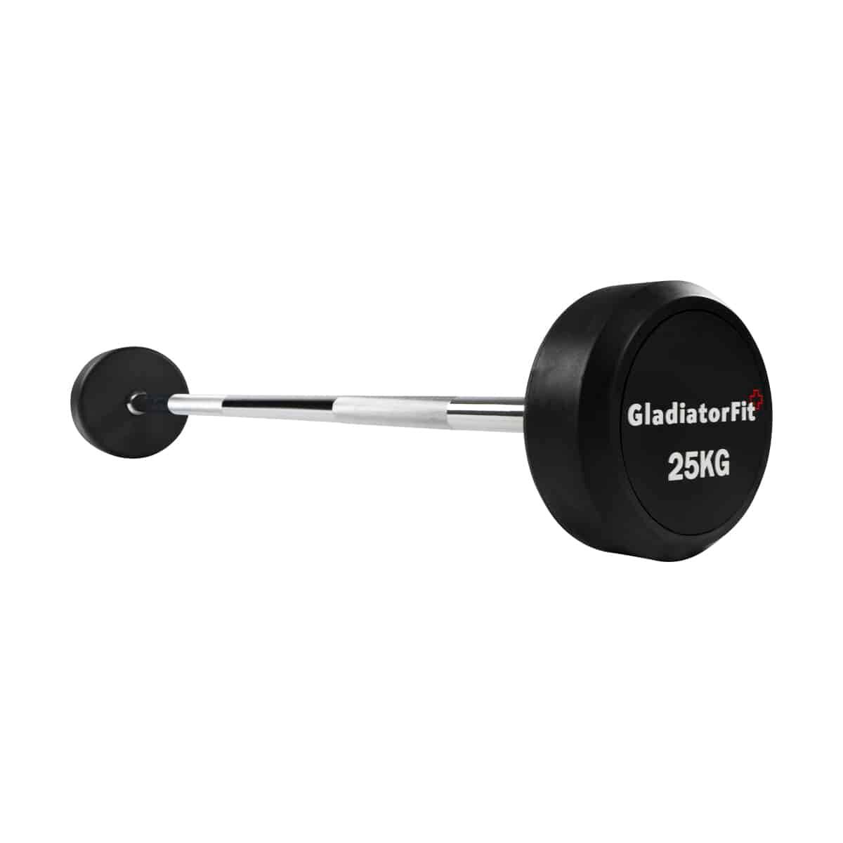 Gladiatorfit - Haltère Long Caoutchouc - Haltère - Blanc|noir - 25 Kg - Decathlon