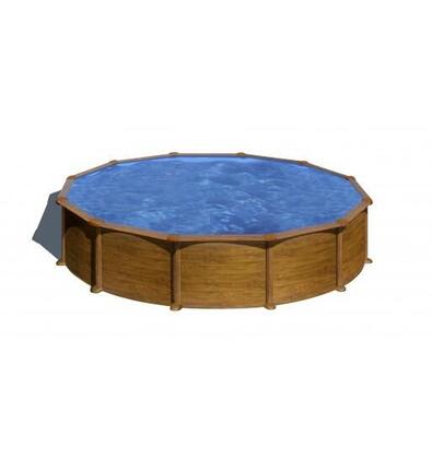 Piscine hors-sol imitation bois Gre Pacific Circulaire 300x120