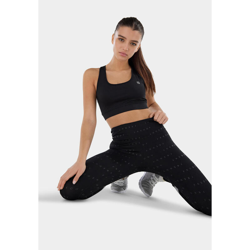 Leggings transpirant écologique Superfit avec logo Freddy imprimé partout