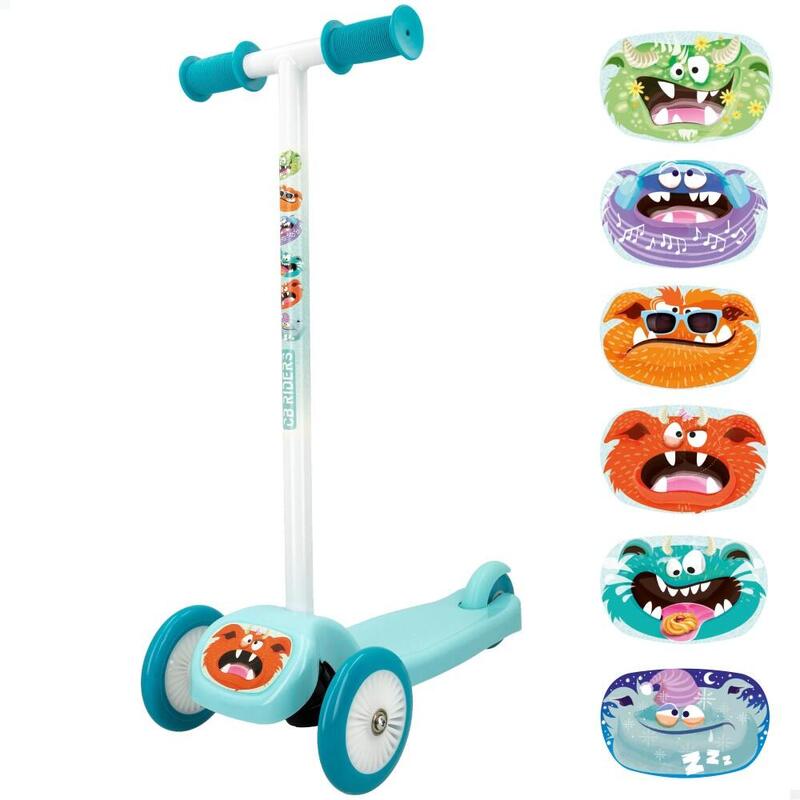 Patinete Scooter Niños personalizable de animales cb riders toys 54125 3 ruedas monstruos manillar reforzado freno pie incorporador recomendad edad 2 49x24x63.5