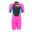 KIDS UNISEX SWIMWEAR COLOR FUN SHORT SLEEVES 2mm WETSUIT - Fuchsia