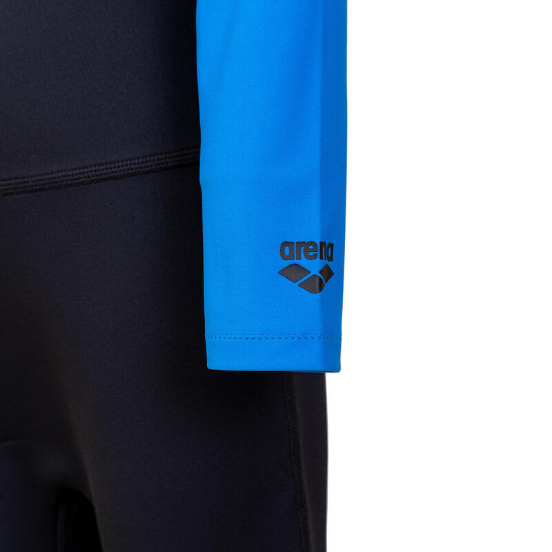 小童中性泳裝 經典款短袖2mm連身保暖衣- 藍色