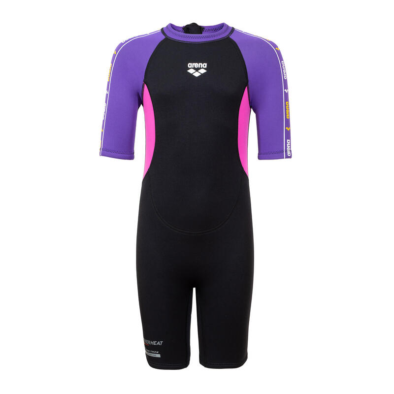 KIDS UNISEX SWIMWEAR COLOR FUN SHORT SLEEVES 2mm NEOPRENE SUIT - DARK PURPLE