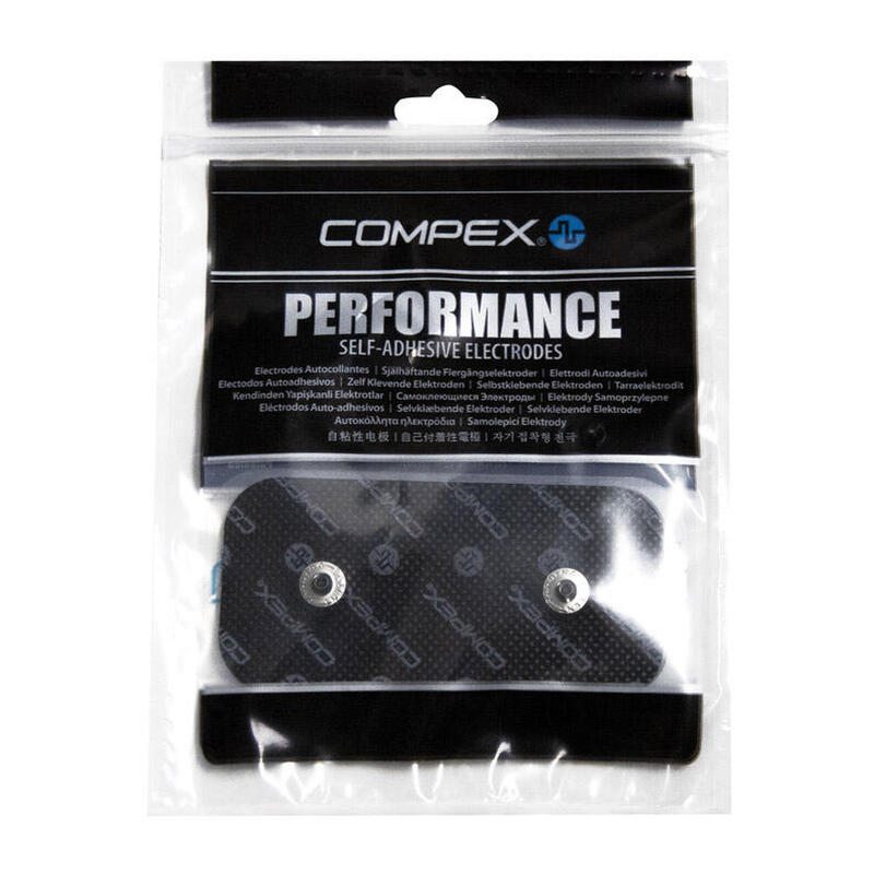 Compex 2 Electrodos Performance Snaps 5x10 cm Color: Negro