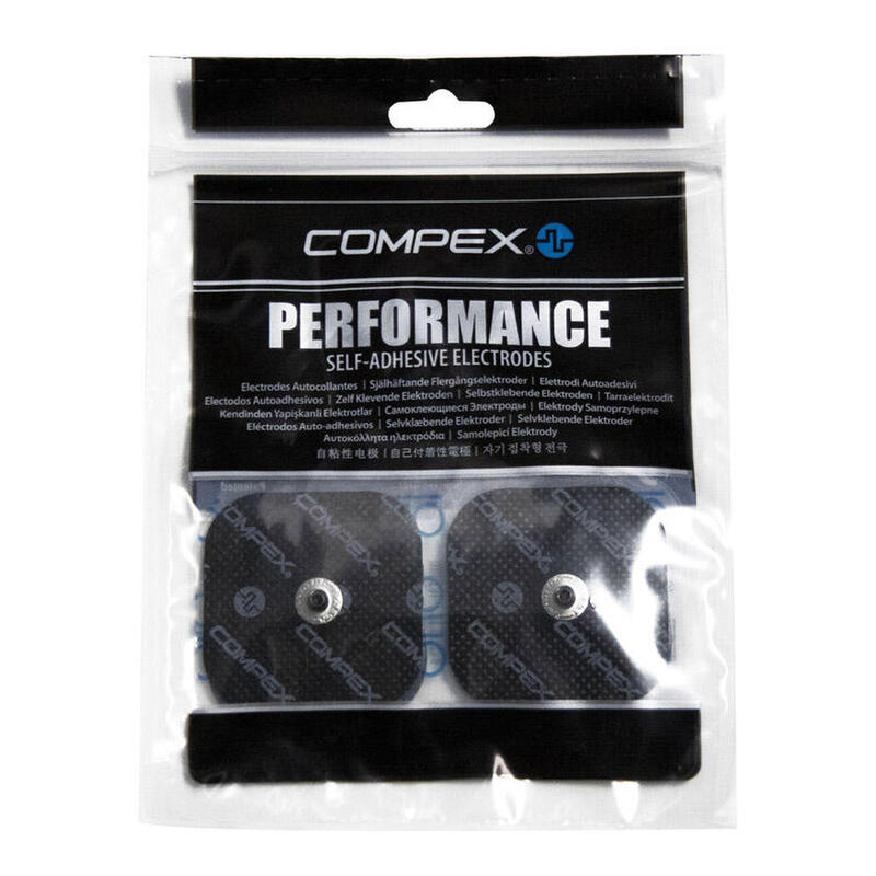 Compex 4 Electrodos Performance Snaps 5x5 cm Color: Negro