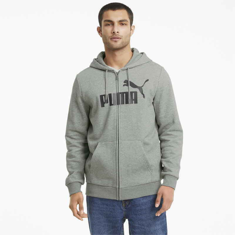 Essentials Big Logo Kapuzenjacke Herren PUMA Medium Gray Heather