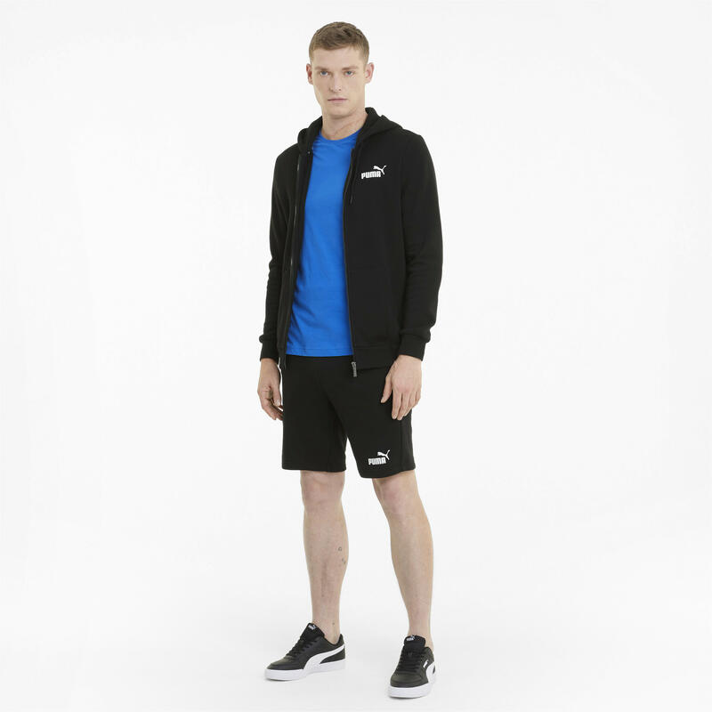 Essentials Full-Zip logós kapucnis pulóver férfiak PUMA Black