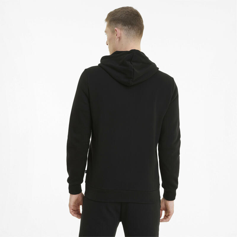 Essentials hoodie met logo en volledige ritssluiting heren PUMA Black