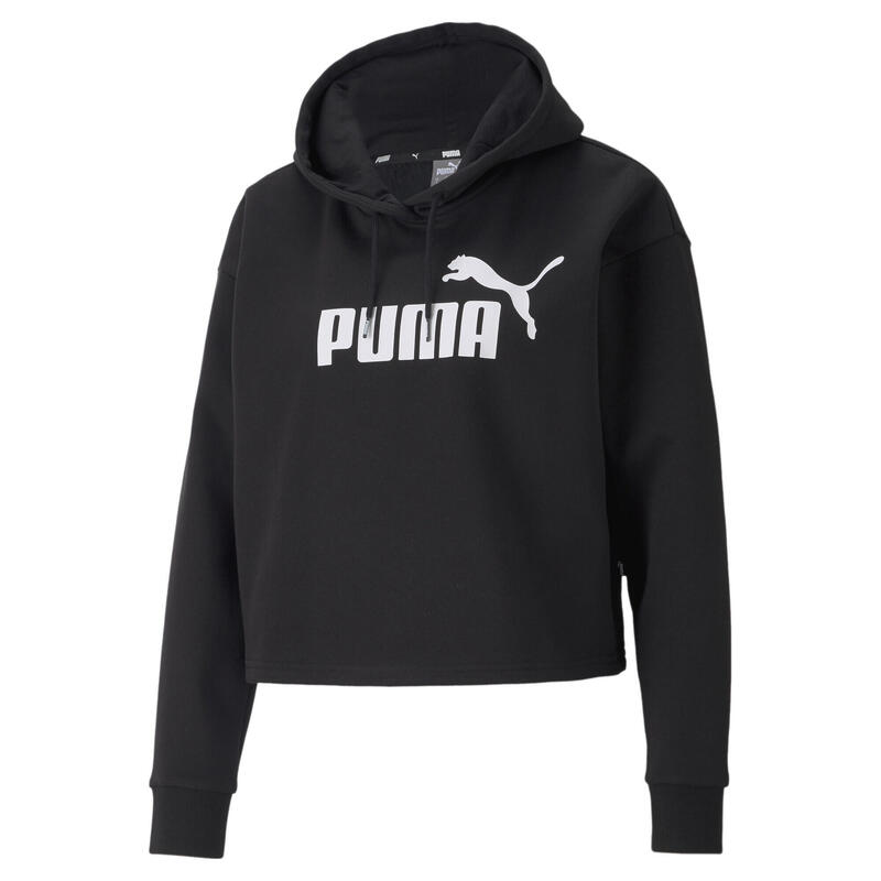 PUMA Felpa con cappuccio Essentials Cropped Logo da donna