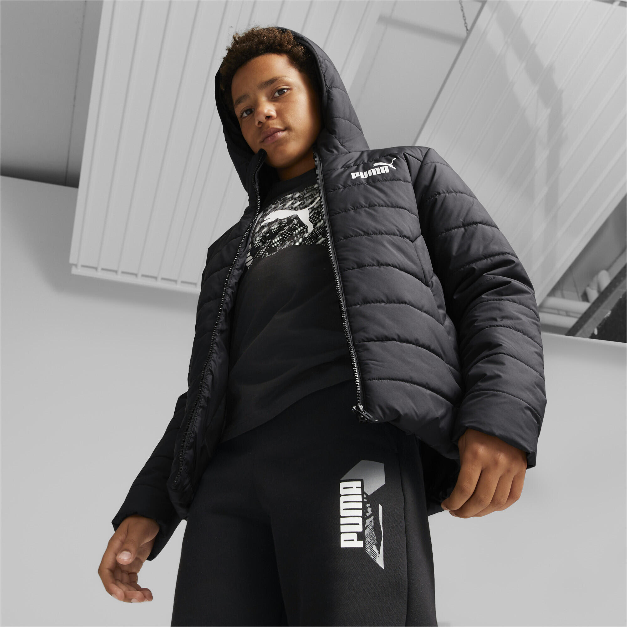 Młodzieżowa ocieplana kurtka Essentials PUMA Black 5/7