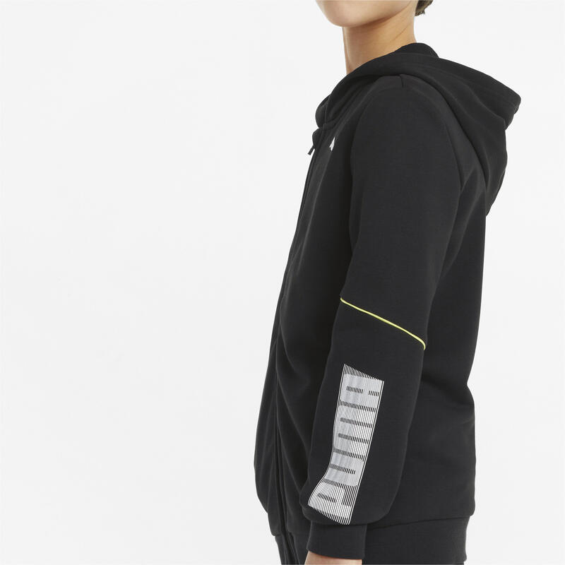 Pulóver Puma Active Sports Full-zip Hoodie Tr B, Fekete, Gyerekek