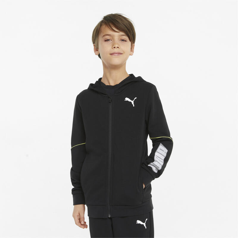 Hanorac copii Puma Active Sports Full-zip Hoodie Tr B, Negru