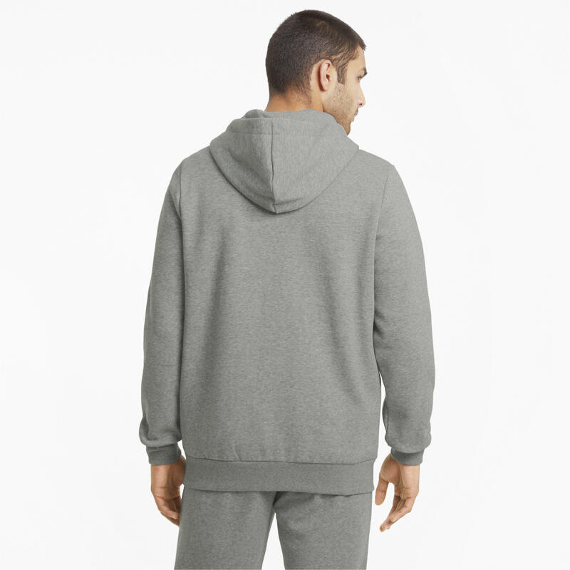 Essentials Full-Zip logós kapucnis pulóver férfiak PUMA Medium Gray Heather