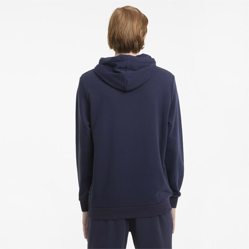 Essentials hoodie met groot logo heren PUMA Peacoat Blue