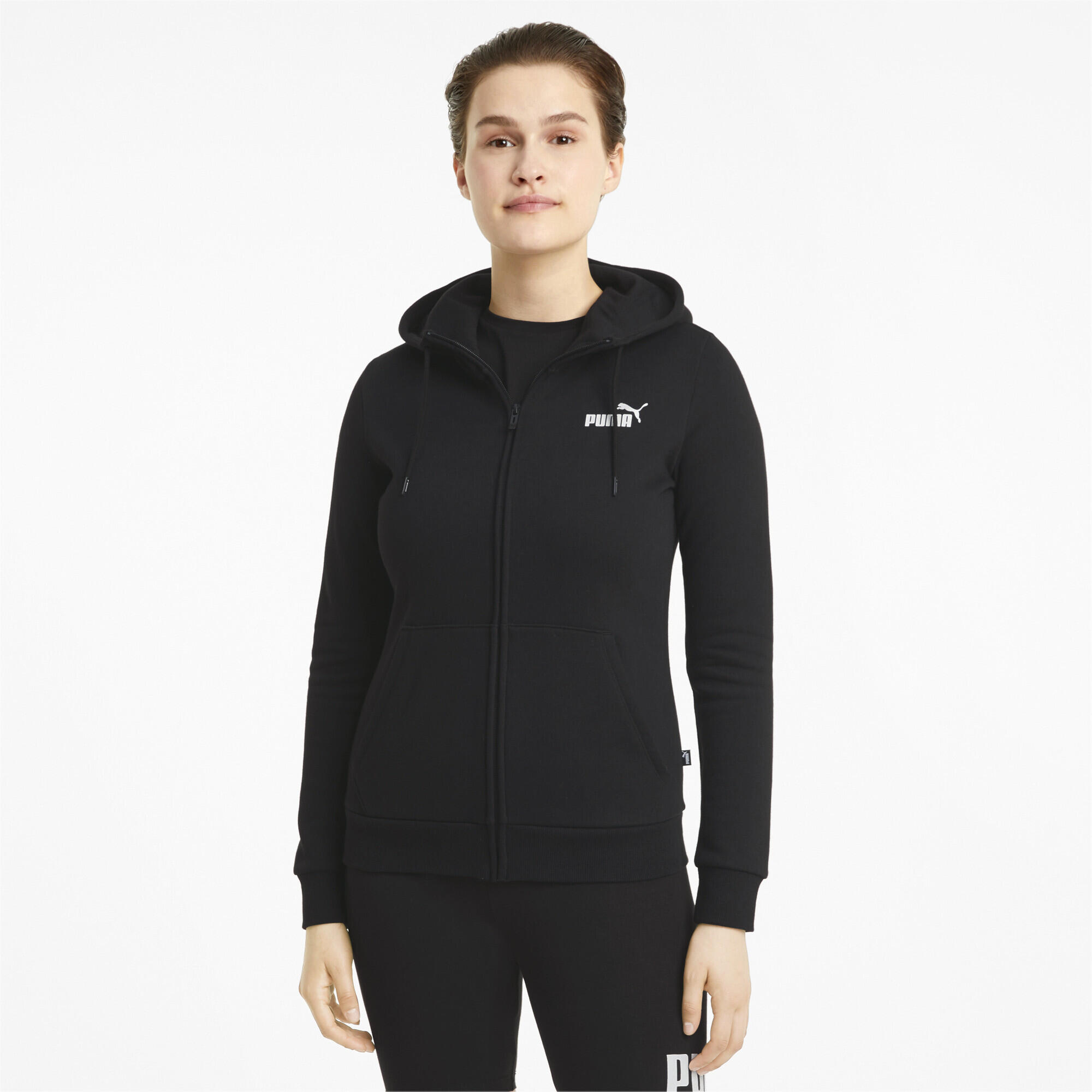 Essentials hoodie met volledige ritssluiting voor dames PUMA Black 3/6