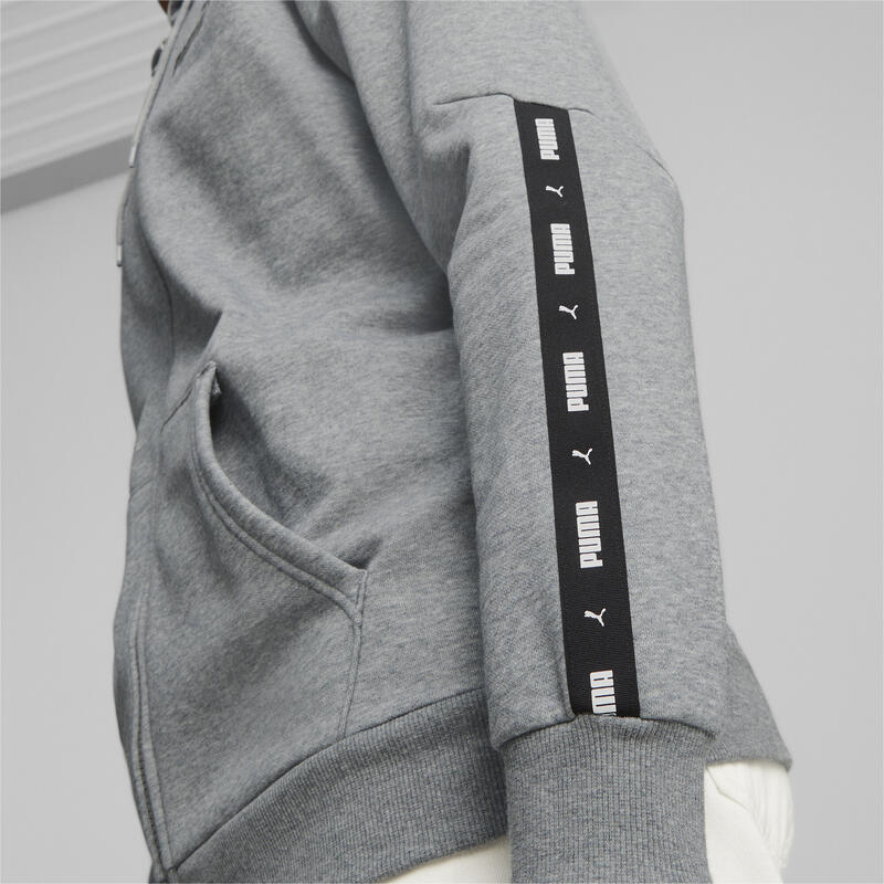 PUMA Essentials+ Tape Full-Zip Hoodie Top com capuz - Medium Gray Heather