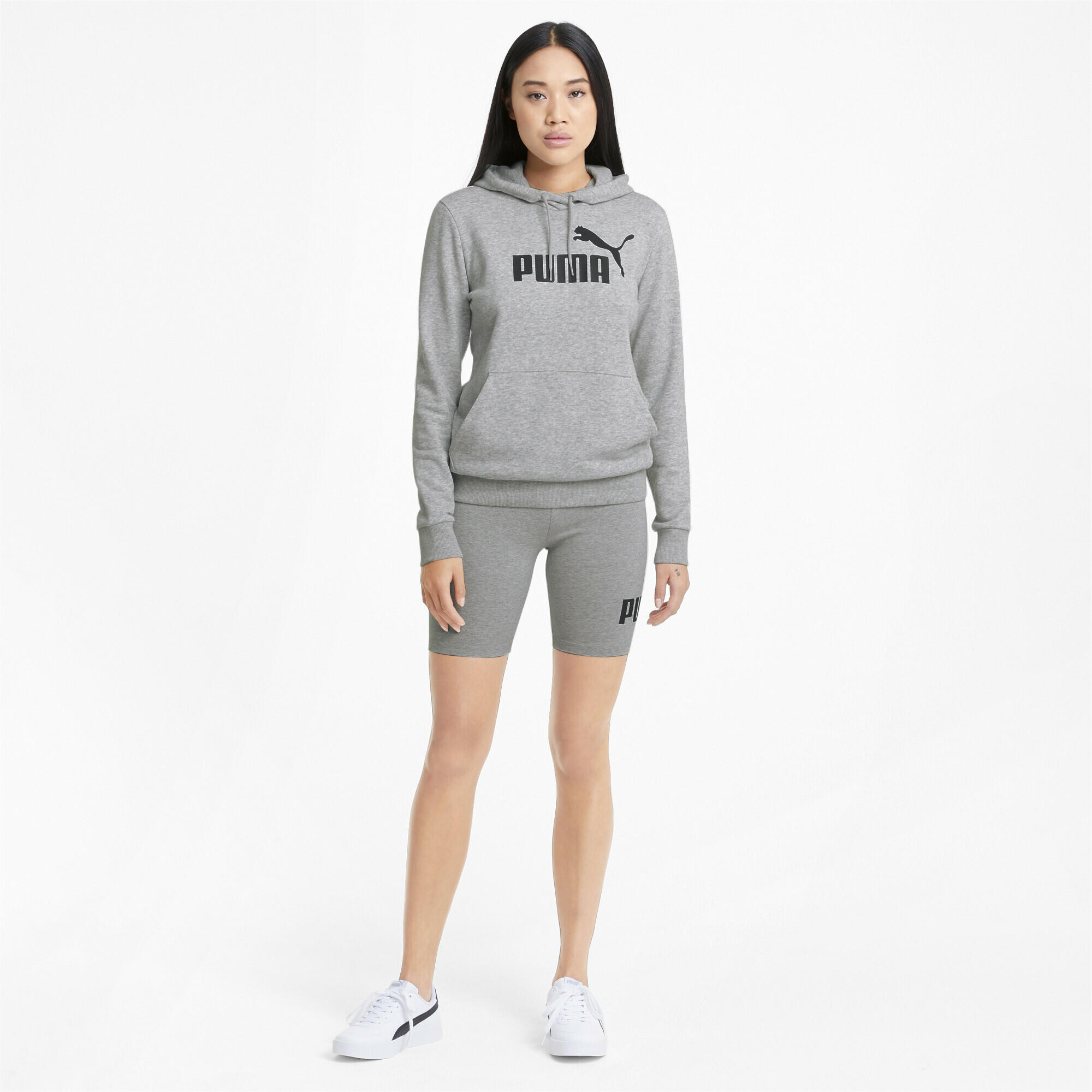 Essentials Logo hoodie voor dames PUMA Light Gray Heather 4/5