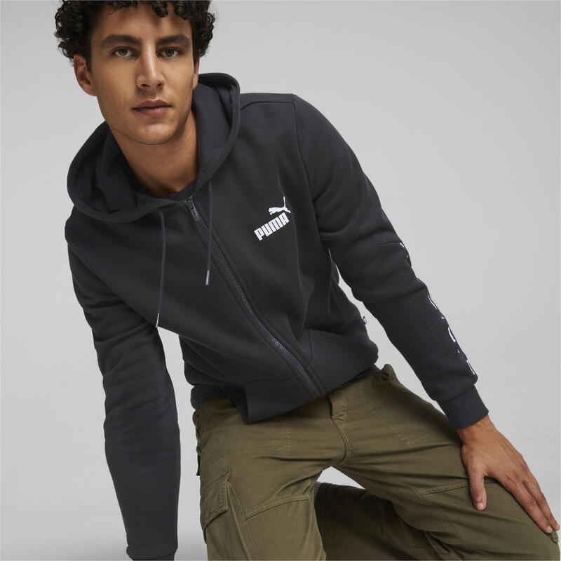 Essentials+ hoodie met rits met band voor heren PUMA Black